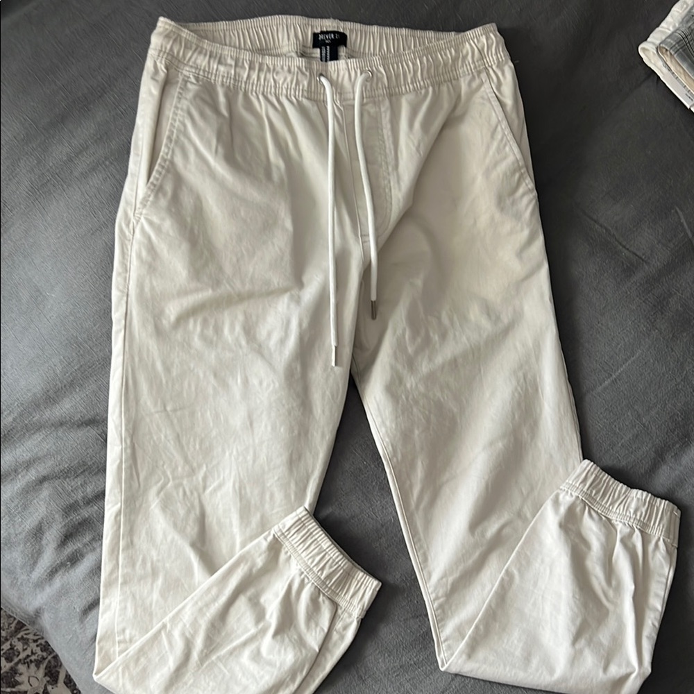 Men's Cream Jogger Pants